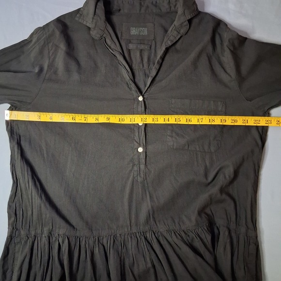 Grayson The Changemaker Dress Siz 04 (Large)  Black Button Front Long Sleeve - Picture 4 of 16